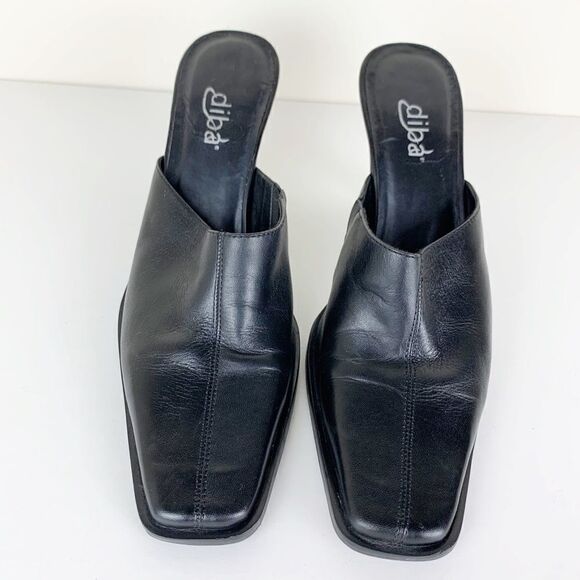 Diba Black Leather Clog Mules Trend Women’s Size 7 EUC - Picture 2 of 8